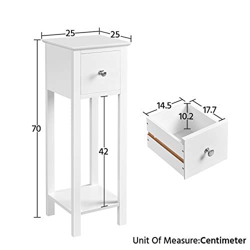 Imagen conjunto de mesitas de noche blancas con cajon