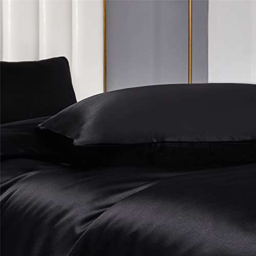 Imagen renueva tu cama con el lujoso juego de saten negro para el verano