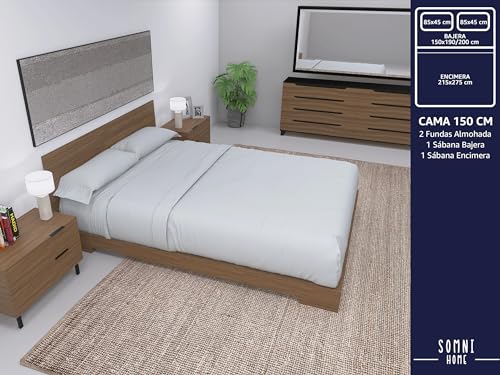 Imagen renueva tu descanso con el juego de sabanas somnihome para cama 150 microfibra de calidad extra en color blanco